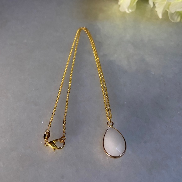 White Jade Gold Plated Necklace - Picture 1 of 2